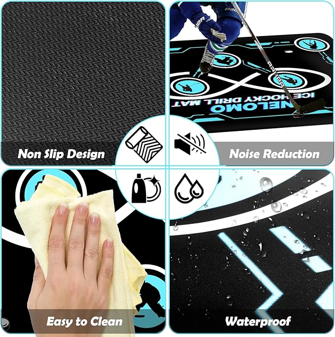Ice Hockey Training Mat Ice Hockey Training Equipment Large Drill Mat 160CM X 120CM Rubber Ice Hockey Training Gadget for Ice Hockey Lovers