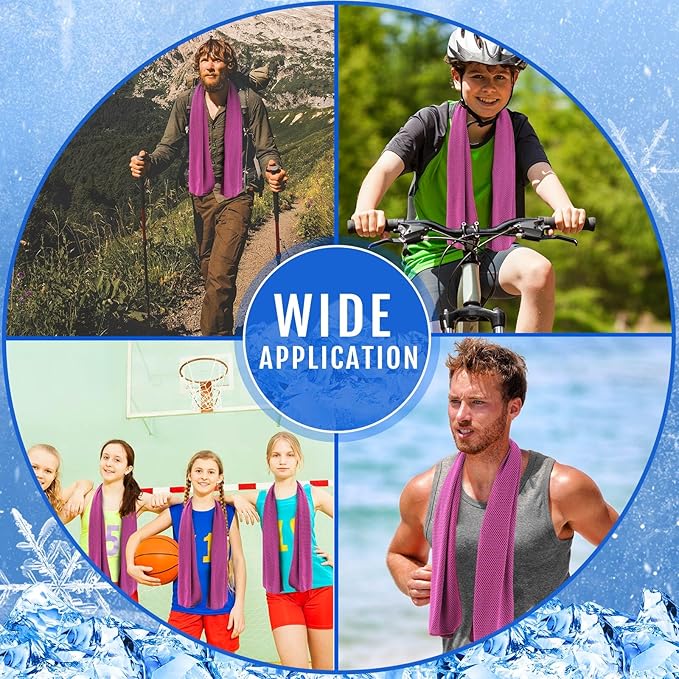 Hosuly 30 Pack Cooling Towels, 40"x12" Ice Breathable Soft Chilly Sweat Rag Microfiber Workout Rags for Gym Cooling Towels for Neck and Face for Yoga Golf Sport Running