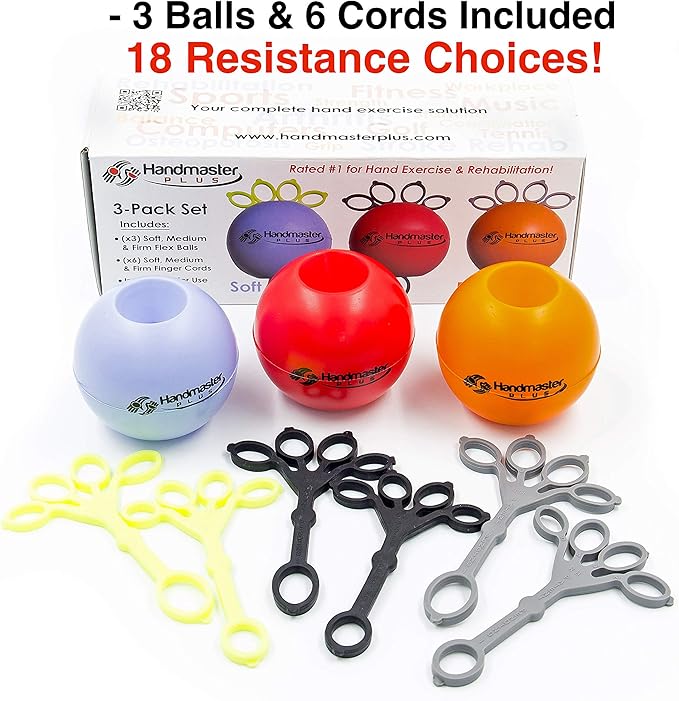 Physical Therapy Hand Exerciser (Colours May Vary), 9 Piece Set