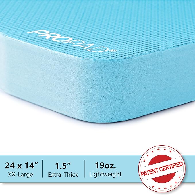 Thick Kneeling Pad, Garden Kneeler for Gardening, Bath Kneeler for Baby Bath, Kneeling Mat for Exercise & Yoga, Knee Pad for Work, Floor Foam Pad, 2X Large (XXL) 24 x 14 x 1.5 Inches, Light-Blue