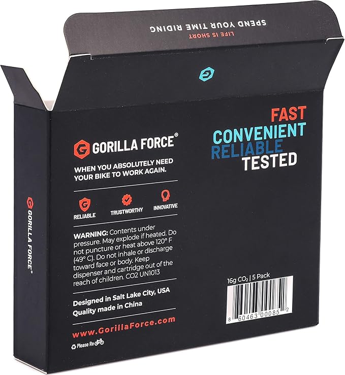 Threaded CO2 Cartridges, 16g for Bike Tire Inflators