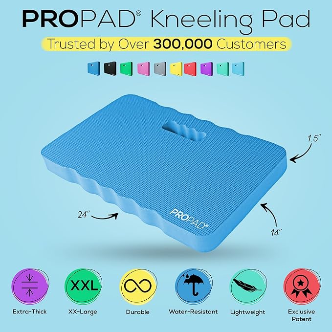 Thick Kneeling Pad, Garden Kneeler for Gardening, Bath Kneeler for Baby Bath, Kneeling Mat for Exercise & Yoga, Knee Pad for Work, Floor Foam Pad, 2X Large (XXL) 24 x 14 x 1.5 Inches, Blue