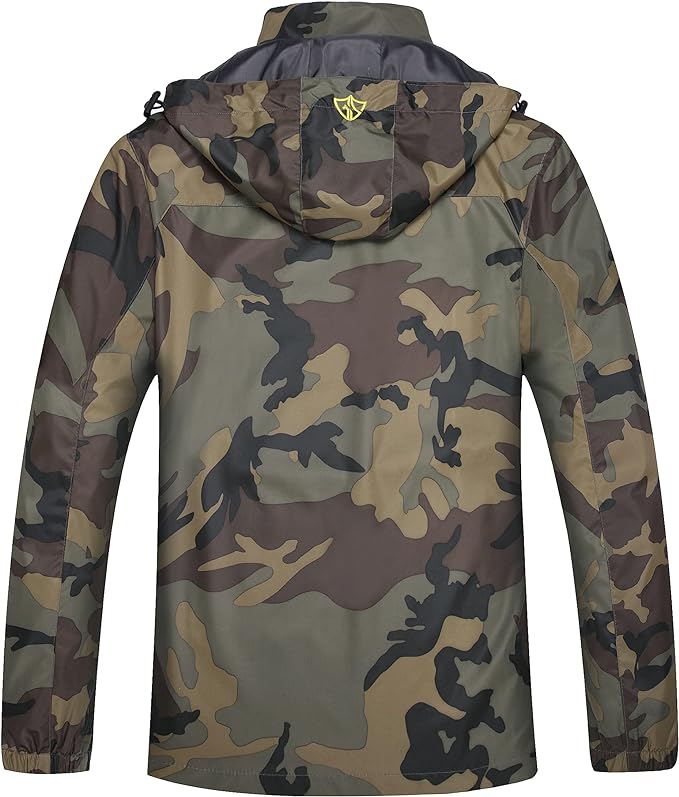 GIISAM Mens Windproof Jacket Waterproof Lightweight Mountain Sport Jacket for Men Hooded Windbreaker Raincoat