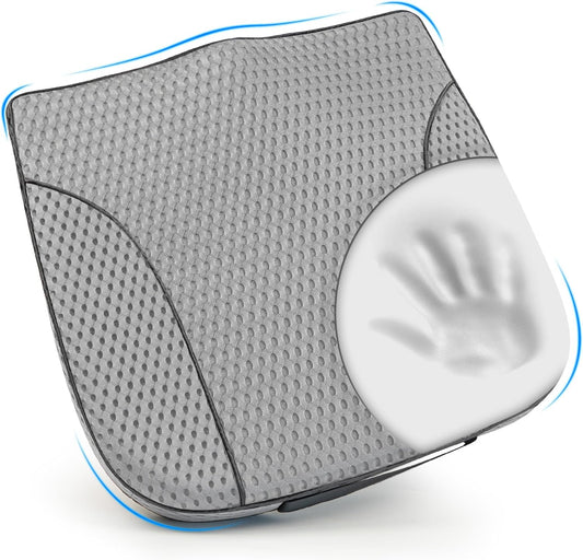 Car Seat Cushion, Comfortable Memory Foam Seat Pillow for Driving, Sciatica-Back Pain Relief, Cushion for Car-Truck, Office, Wheelchair - Mesh Gray