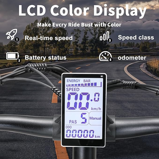 Peak 2000W Electric Bike for Adults 27 MPH 48V15Ah Removable Battery Max 40-80 Miles E Bike 26" Fat Tire Ebike Shamano 21-Speed All Terrain for Mountains Snow Sand Road