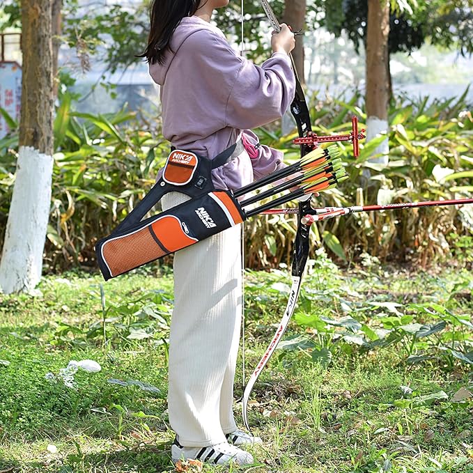 Archery Arrow Quiver Holder, 3-Tubes Hip Quiver Arrow Bag with Adjustable Belt for Youth & Adults Arrows Hunting Target Practicing