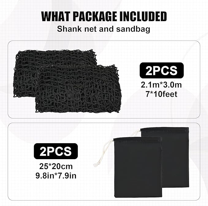 1/2PCS Golf Shank Net Attachment for Golf Hitting Nets with Sandbag, 7 * 7FT/7 * 10FT Golf Barrier Side Net,Golf Practice Hitting Net Barrier Net for Golf, Baseball, Hockey, Soccer (Black/Red