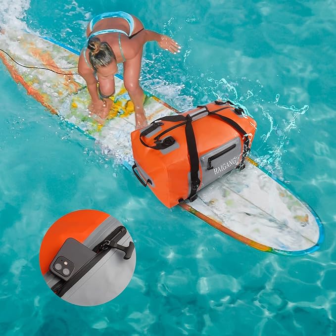 70L Waterproof Duffel Bag Travel Dry Bag, Large Capacity, Adjustable Thickened Straps and Handles, Zip Closure, Air Valve, Keep Equipment Safe, Suitable for Boating Rafting Motorcycle Kayaking