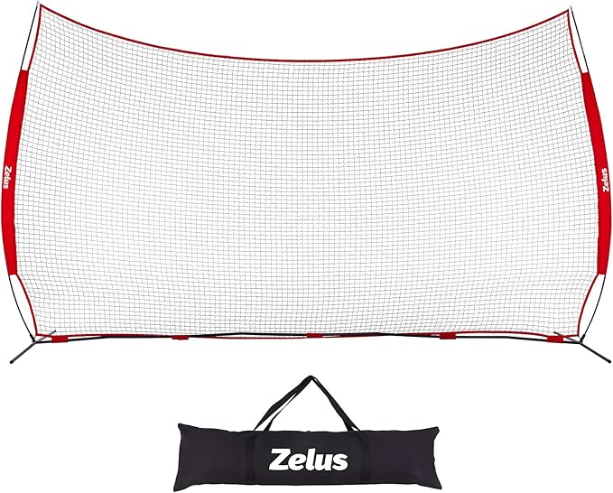 12x9ft / 16x10ft Barricade Backstop Net, Ball Sports Barrier, Practice Net for Baseball, Softball, Lacrosse, Soccer, Basketball and More