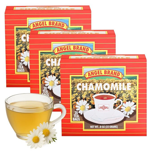 Angel Brand Chamomile Tea Bags 20 – Pack of 3 – Chamomile Flower Tea for Relaxation &