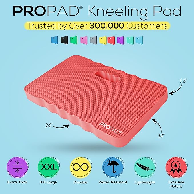 Thick Kneeling Pad, Garden Kneeler for Gardening, Bath Kneeler for Baby Bath, Kneeling Mat for Exercise & Yoga, Knee Pad for Work, Floor Foam Pad, 2X Large (XXL) 24 x 14 x 1.5 Inches, Red