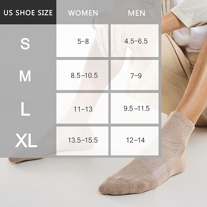 CelerSport 6 Pack Men's Ankle Socks with Cushion, Sport Athletic Running Socks