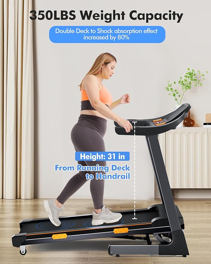 8.7MPH Walking Pad Treadmill for Home with Incline, 3.5HP Real Brushless Treadmill with Incline 350 lb Capacity, Double Deck Running Desk Treadmills Support App and Pre-Set Mode