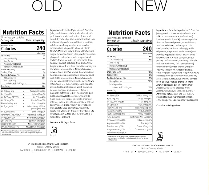 IsaLean Protein Shake Complete Superfood Meal Replacement for Maintaining Healthy Weight and Lean Muscle Growth with 24 Vitamins and Minerals-29.6 oz - 14 Meal Canister Natural Creamy Vanilla