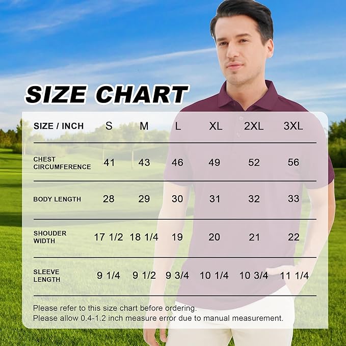 Mens Polo Shirts Short Casual Solid Stylish Dry Fit Performance Designed Collared Golf Polo Shirts for Men