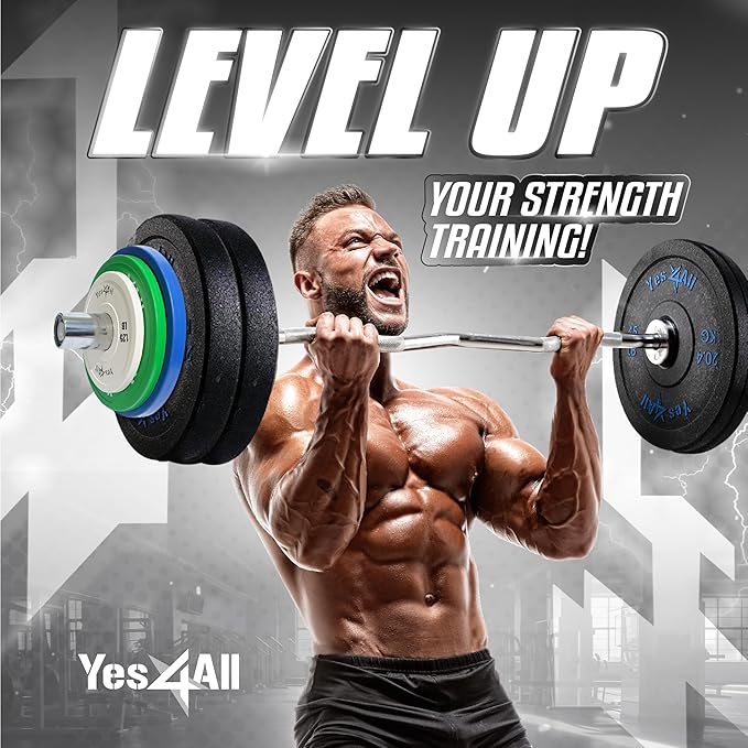 Yes4All Fractional Weight Plates Set, Available In Steel And Rubber, Set of 2/4/6 Plates in 1.25LB, 2.5LB, or 5LB Sizes, Micro Change Plates for Dumbbell and Olympic Barbell Weightlifting