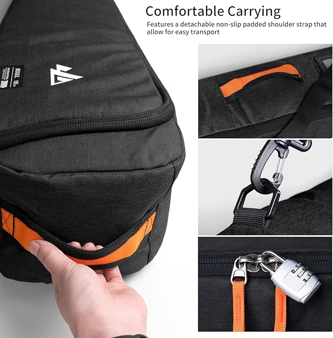 Unigear Ski Bag for Air Travel, 360° Fully Padded Protection, Water-Resistant and Durable up to 192cm for Snow Air Travel Transport