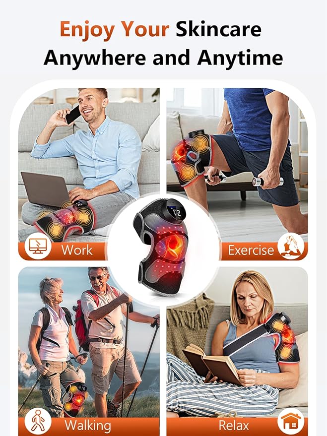 Upgraded 2.0 Red Light Therapy Knee Brace - Knee Massager with 4 Vibration Areas,Wireless Controller,FSA HSA Eligible Near Infrared Red Light Therapy Heated Device for Knee Elbow Shoulder Pain