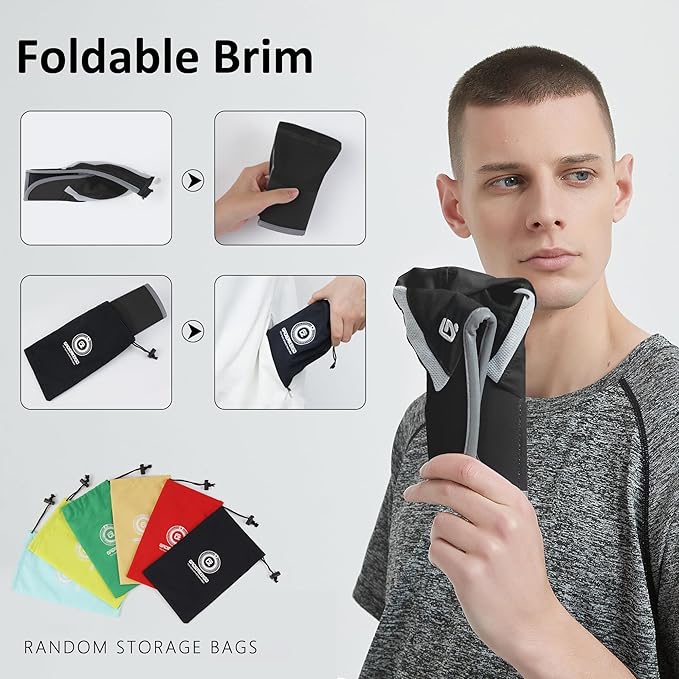 GADIEMKENSD Reflective Folding Outdoor Hat Unstructured Design UPF 50+ Sun Protection Sport Hats for Womens and Mens