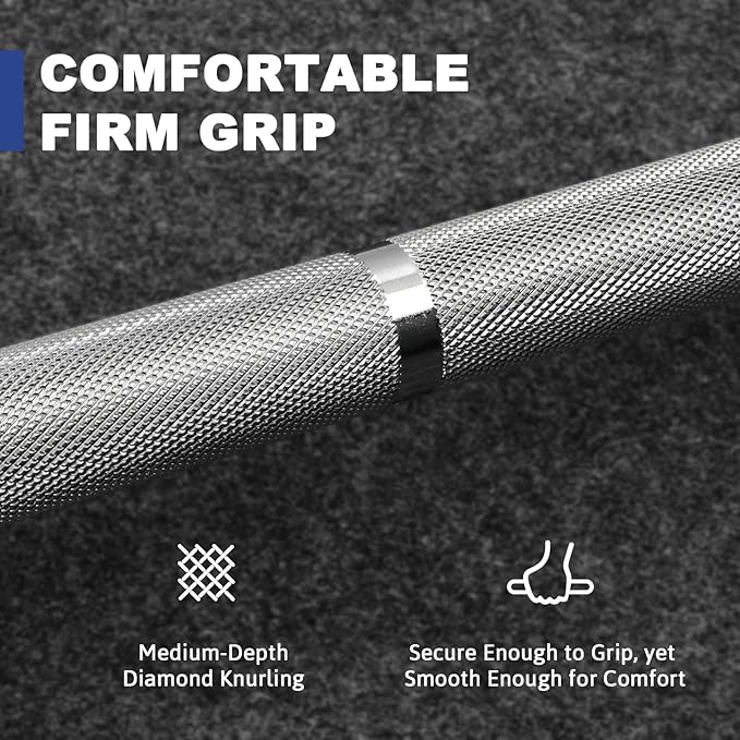 LIONSCOOL Premium 4ft/4.9ft/6ft Barbell for Strength Training and Olympic Weightlifting, 2 Inch Bar for Squats, Curls, Deadlifts, Presses, Hip Thrusts, 350lbs/500lbs/700lbs Weight Capacity