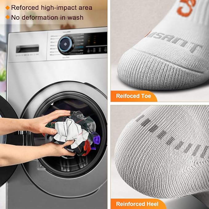 BULLIANT Compression Socks for Men 6Pairs, Athletic Crew Socks Cushioned For Men Sports Running-Arch Support