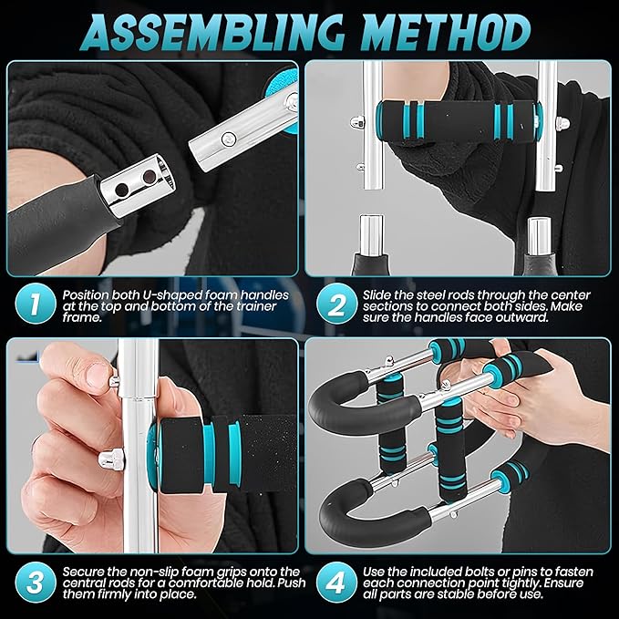 Premium Twister Arm Trainer (55–110 lbs) with Forearm Strengthener (22–132 lbs) Adjustable Chest/Arm Workout Equipment 3- Levels Upper and Lower Body Excercise Machine for Strength Traininig