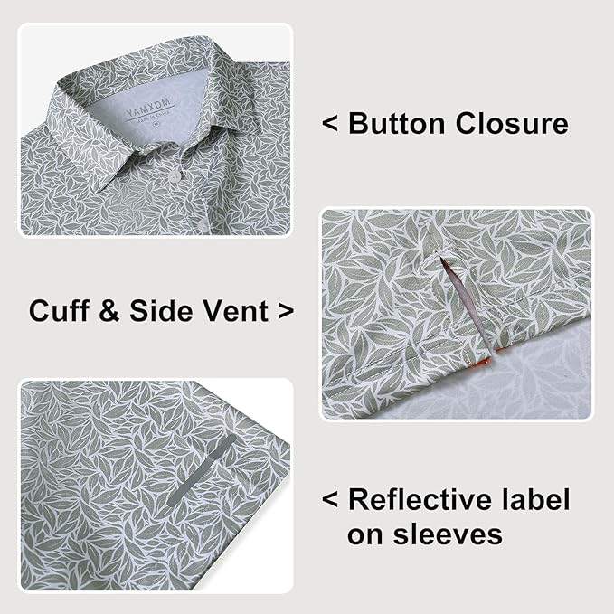 Golf Shirts for Men - Moisture Wicking Short Sleeve Performance Sport Casual Striped Collared Mens Polo Shirt