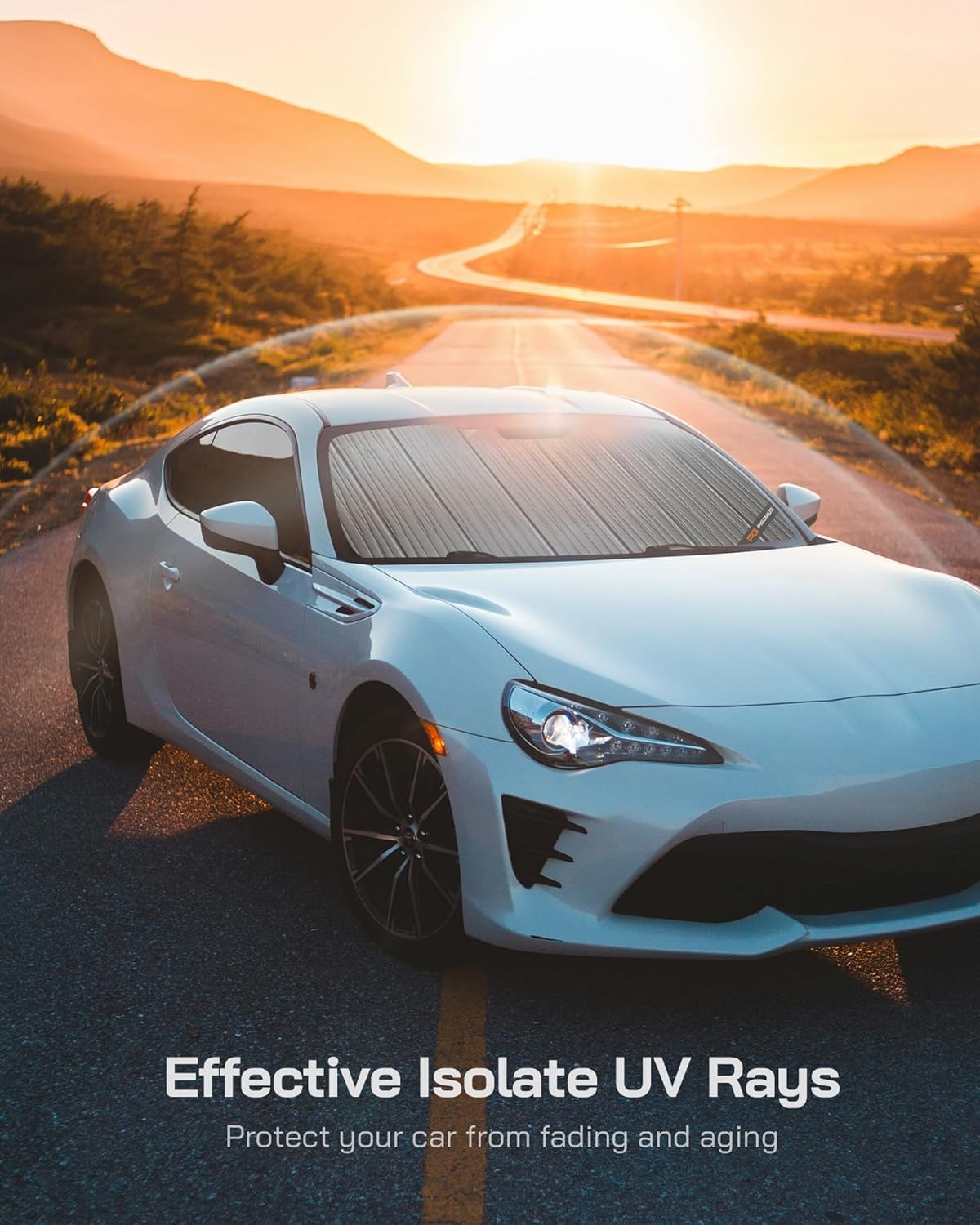 Windshield Sun Shade for Kia Sorento 2016-2020,Front Window Sunshade Shield, 2-in-1 Reflective Sun Shade,Silver for Summer, Black for Winter