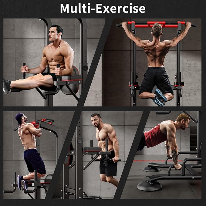 sogesfurniture Adjustable Dip Station & Pull Up Bar – Heavy Duty Calisthenics Workout Equipment for Home Gym, Multi-Function Fitness Training with Push Up Handles, Dips, Pull Ups & Push Ups