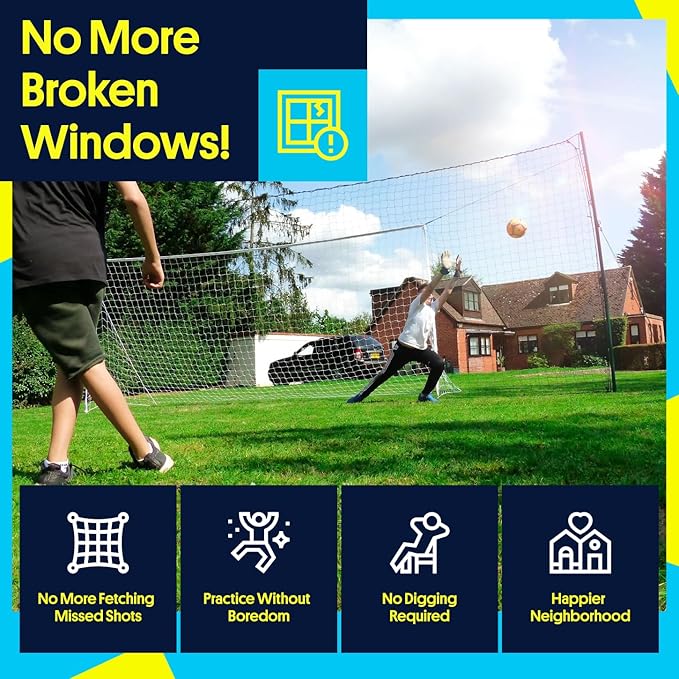 3-in-1 Soccer Training Rebounder & Goal Backstop Net - Soccer Goal for Volley, Passing, Solo Training - Outdoor Sports, Backyard Games