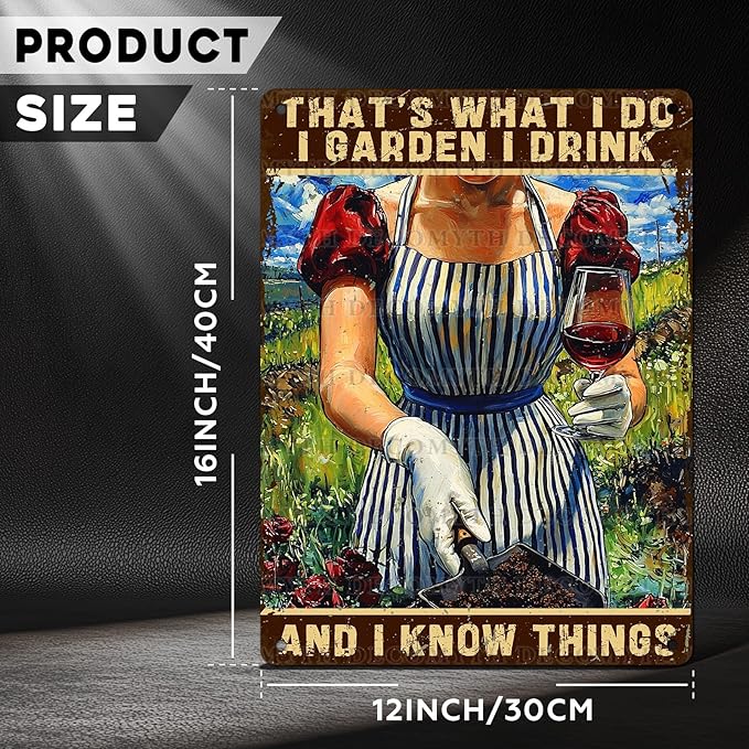 Gardening Decor That's What I Do I Garden Vintage Metal Sign for Home Yard Garden Backyard Garage Man Cave Shed Office Craft Room 12 * 16inch