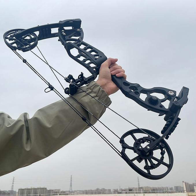 Archery Compound Bow Hunting Set 20-70lbs Adjustable Pull 320fps Speed with 5 Pin Sights and 9 Carbon Arrows for Teens and Adults Target Practice Outdoor Hunting Full Set of Accessories