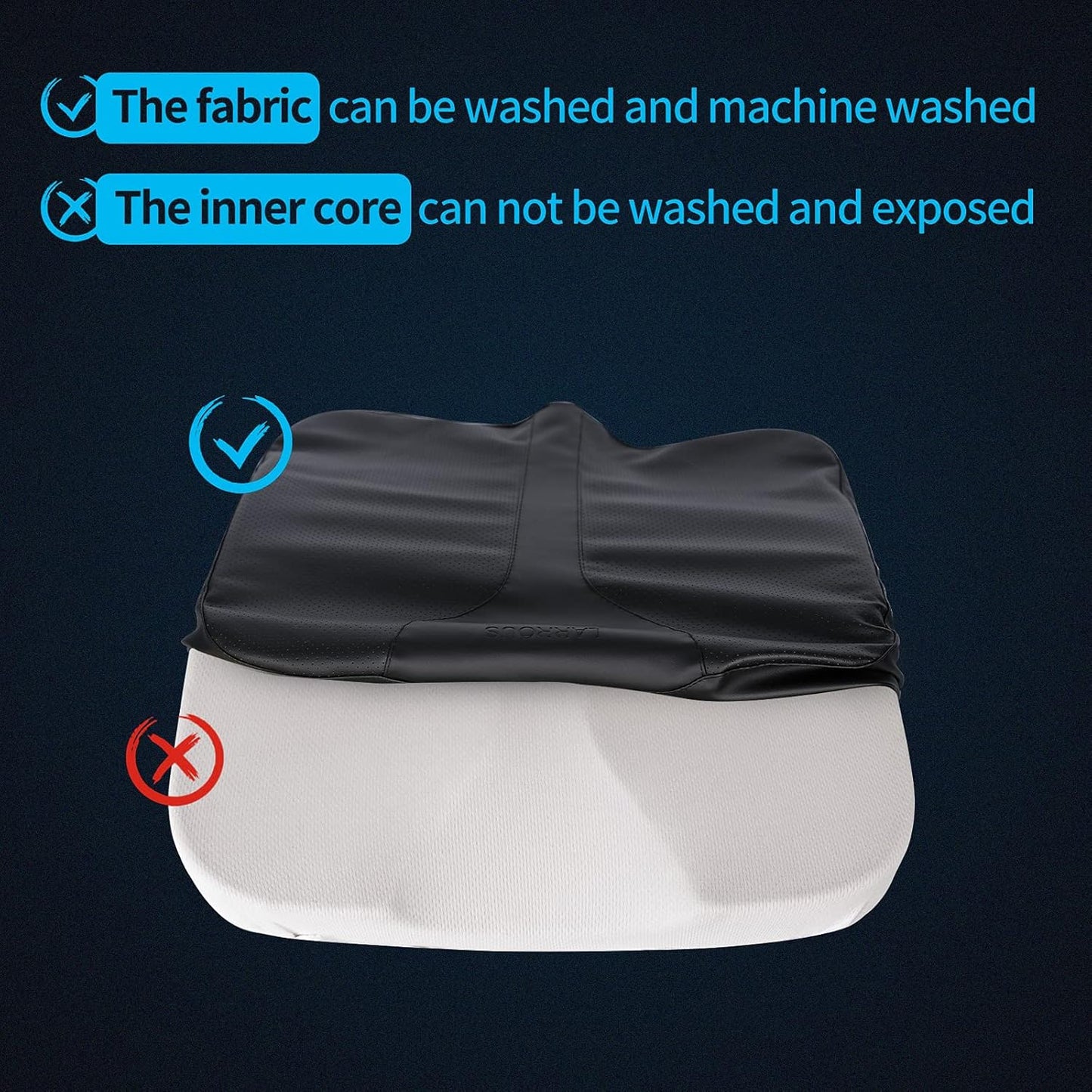 Car Seat Cushion - Comfort Memory Foam Seat Cushion for Car Seat Driver, Tailbone (Coccyx) Pain Relief Pad, Car Seat Cushions for Driving, Office Chair Cushion (Black)