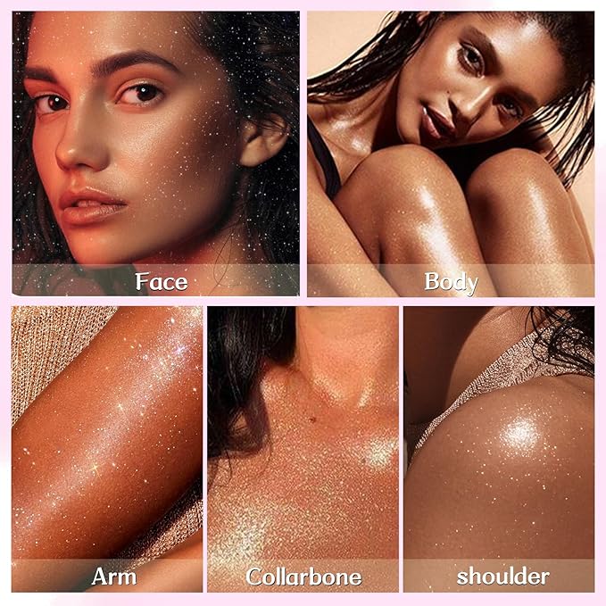 Glitter Spray for Hair and Body, Glitter Body Spray, Quick-Drying Waterproofing Body Shimmer Suitable for Festival Rave，Halloween, Christmas