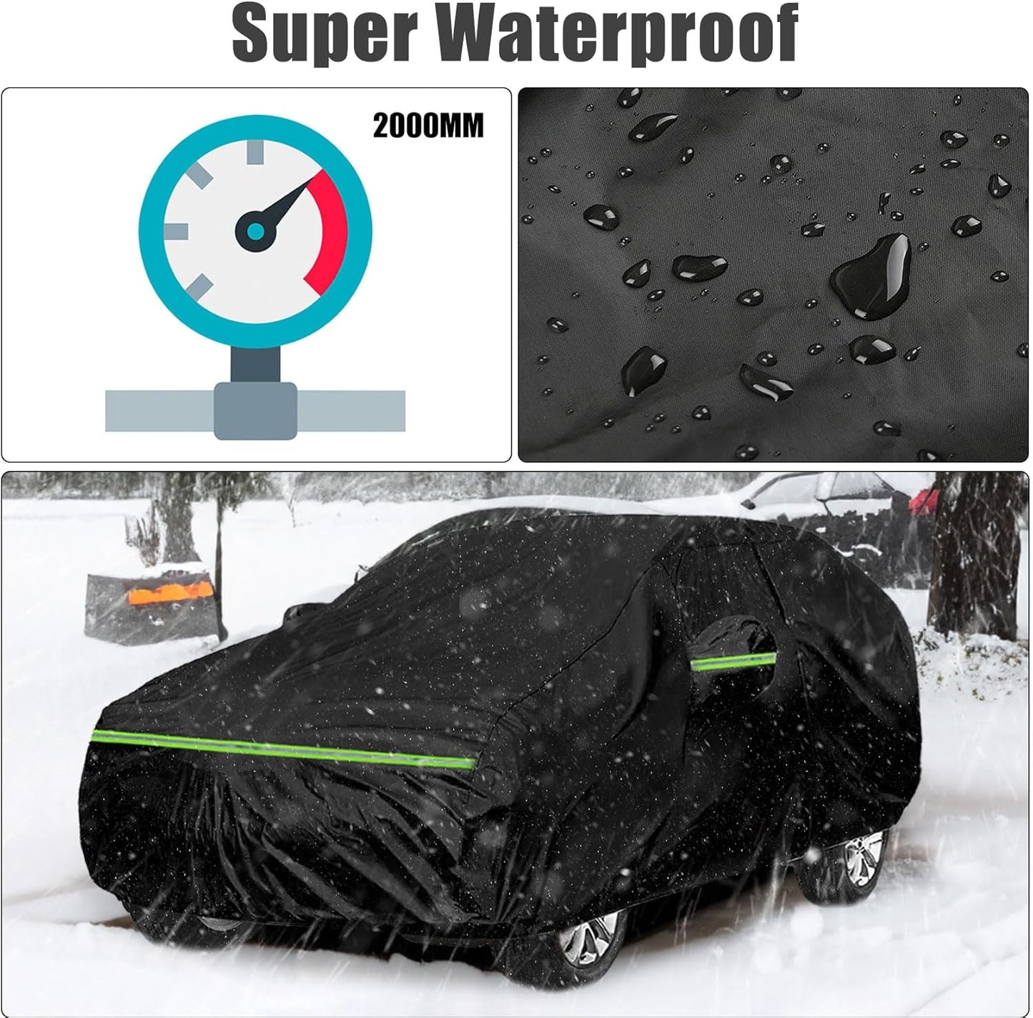 Waterproof Car Cover Compatible with Toyota C-HR 2018-2025, Black 210T Inside Cotton Cover with Door Zippers for Snow Rain Dust Outdoor Protection