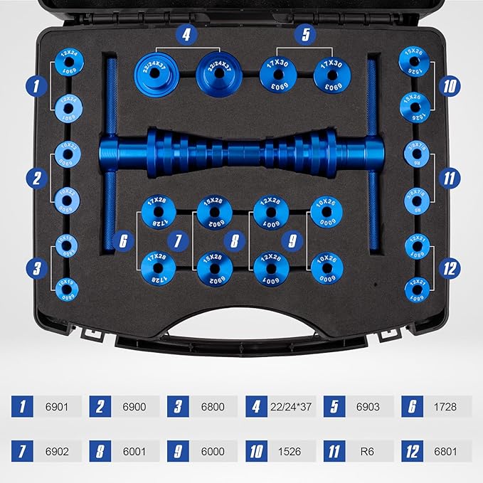 25PCS Bicycle Bearing Press Kit for Wheel Hub, Soft Tail Frame Pivot Point Installation with Bushing Tool