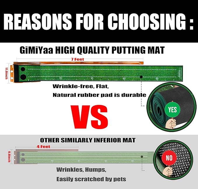 GimYaa Golf Putting mat Green Indoor and Outdoor with Auto Ball Return,Game Practice Golf Gifts for Home, Office, Backyard Indoor Golf and Outdoor Use, Crystal Velvet Mat