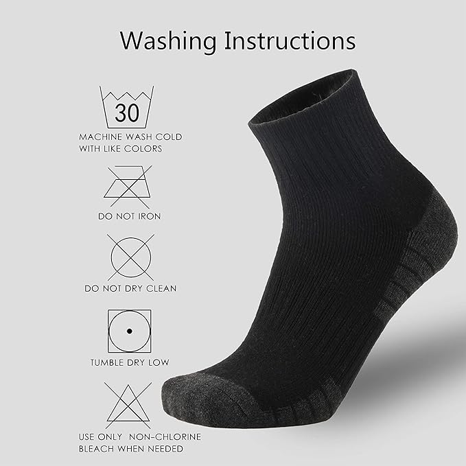 ONKE Max Full Cushion Low Cut Quarter Socks for Men Athletic Running Training Work Thick Warm Moisture Control Anti Blister