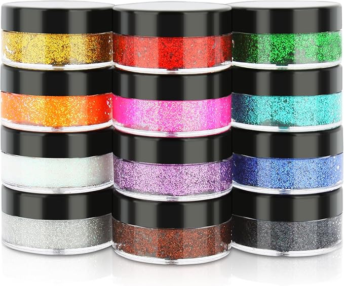 Body Glitter, Face & Body Glitter Gel, Face Glitter Makeup, Hair Glitter, Festival Rave Fine Glitter, 12 Colors