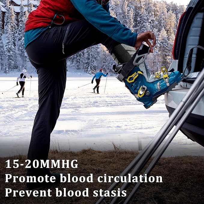 Merino Wool Ski Socks - 2 Pairs Knee High Skiing Socks, Winter Warm Snowboard Thermal Socks