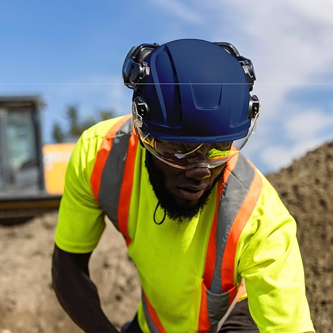 GE Safety Helmet: ANSI Type 2 Class G & E, Advanced Impact Technology, Ultra Comfortable Memory Foam, Heat Stress Reduction, Compatible with Accessories, Adjustable Size OSHA Approved