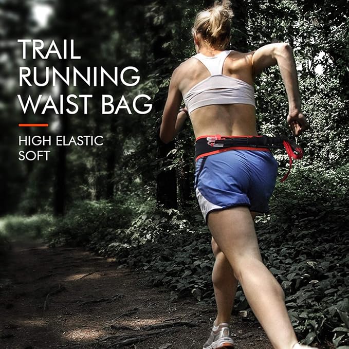 AONIJIE Hydration Belt Running Fanny Pack, with 250ml Soft Water Bottle Flask Phone Holder for Trailing Running Climbing Jogging Cycling Workout Fitness 3 Colors (Red, S/M)