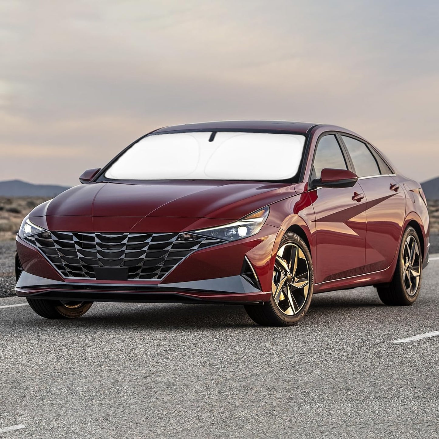 Sun Shade for Elantra Windshield Sunshades for Hyundai Elantra 2017-2019 2020 Windshield Cover Foldable Front Window Shields 240T Silver Coating Protector Sun Visor Blocks UV Rays Heat Car Accessories