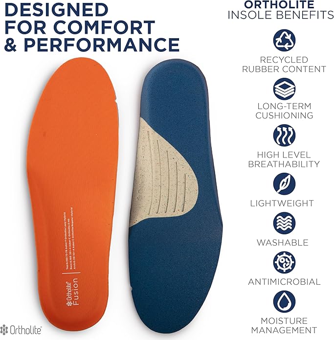 Fusion Elevated Comfort Shoe Trim-to-Fit Insert - Proprietary Two-Layer Memory Foam System Designed for Ultimate Step-in Comfort and Long-Term Cushioning