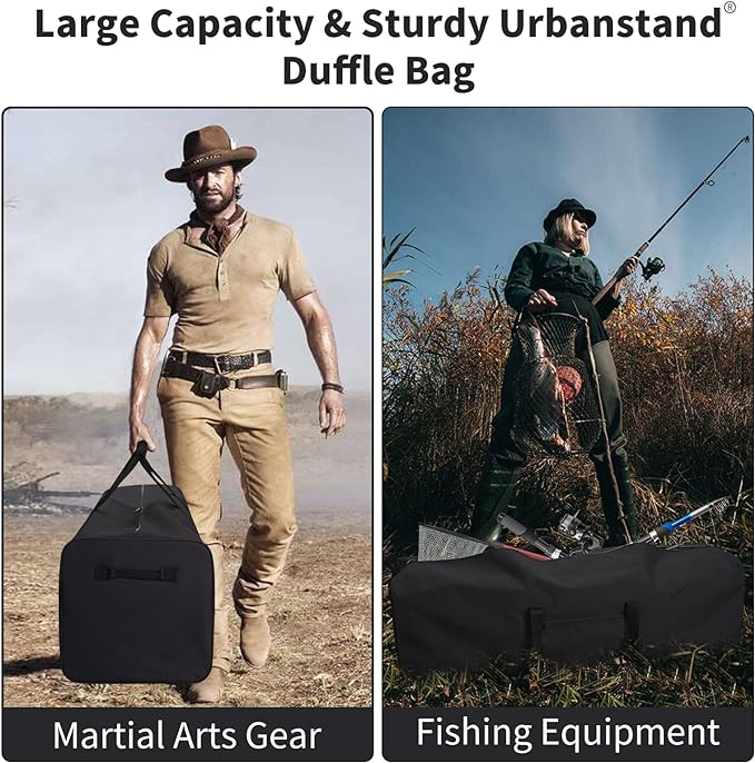 48 Inch Travel Duffle Bag Extra Large Sport Equipment Duffel Bags with 2-way Lockable Zippers(Black 48inch 2Pack)