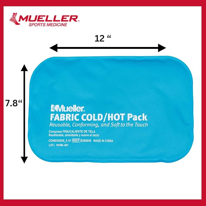 MUELLER Sports Medicine Reusable Fabric Cold & Hot Pack, Ice Pack for Injuries and Pain Relief, Blue