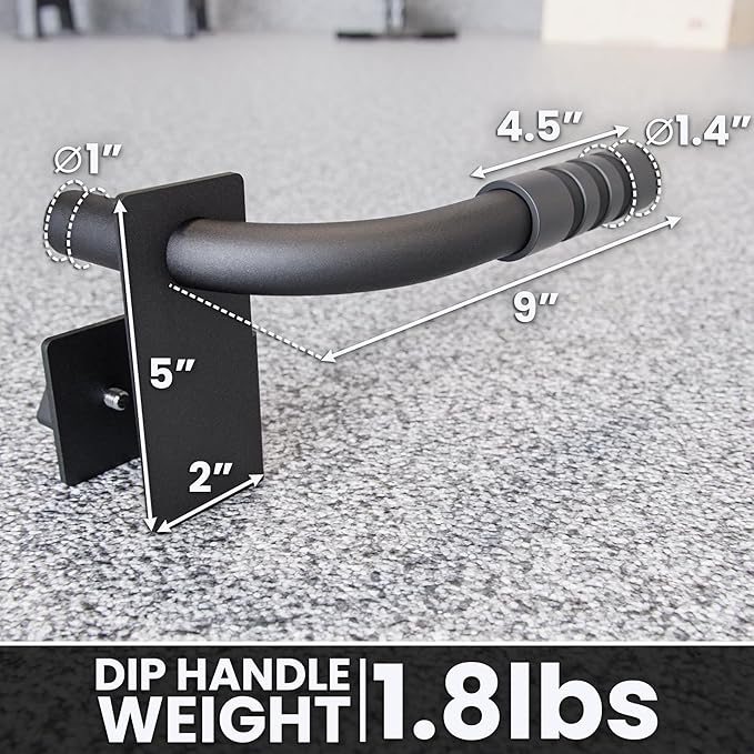 Synergee Dip Station Set of 2 Dip Bar Attachments for Power Racks. Compatible with 2x2 Tube Racks with 1" Holes. Max Capacity 350lbs.