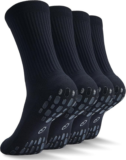 CWVLC Grip Socks Soccer - Cushioned Non-Slip Grippy for Men & Women Athletic - Barre Hospital Sticky Slipper Socks