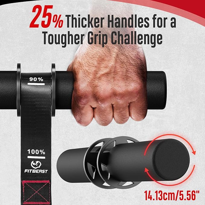 FitBeast Forearm Strengthener & Wrist Roller Forearm Exerciser - Adjustable Forearm Strength Trainer with Thickened Anti-Slip Grip Handles, Ideal for Boosting Grip Strength & Muscle Building