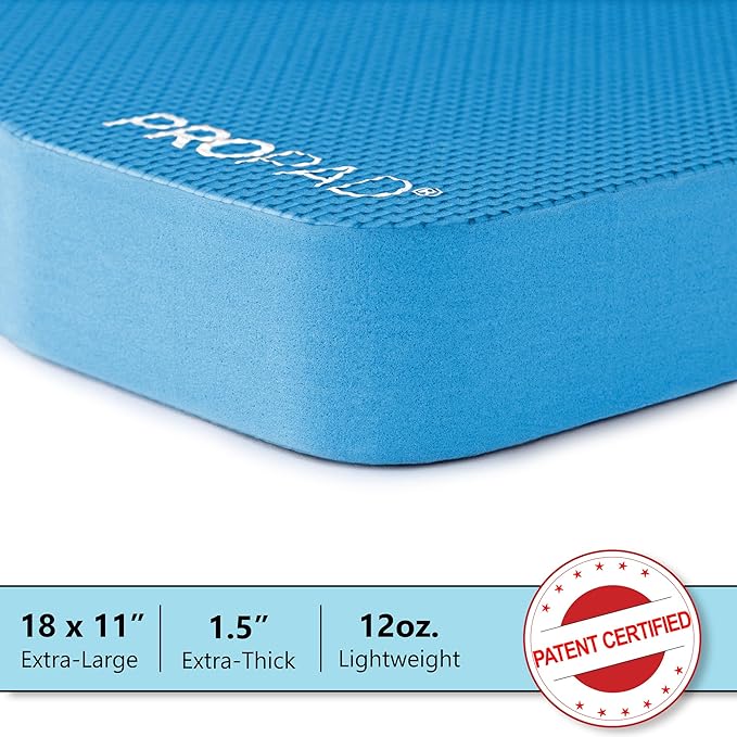 Thick Kneeling Pads, Garden Kneeler for Gardening, Bath Kneeler for Baby Bath, Kneeling Mat for Yoga, Knee Pad for Work, Floor Foam Pad, Extra Large (XL) 18 x 11 x 1.5 Inches, Blue (Pack of 2)